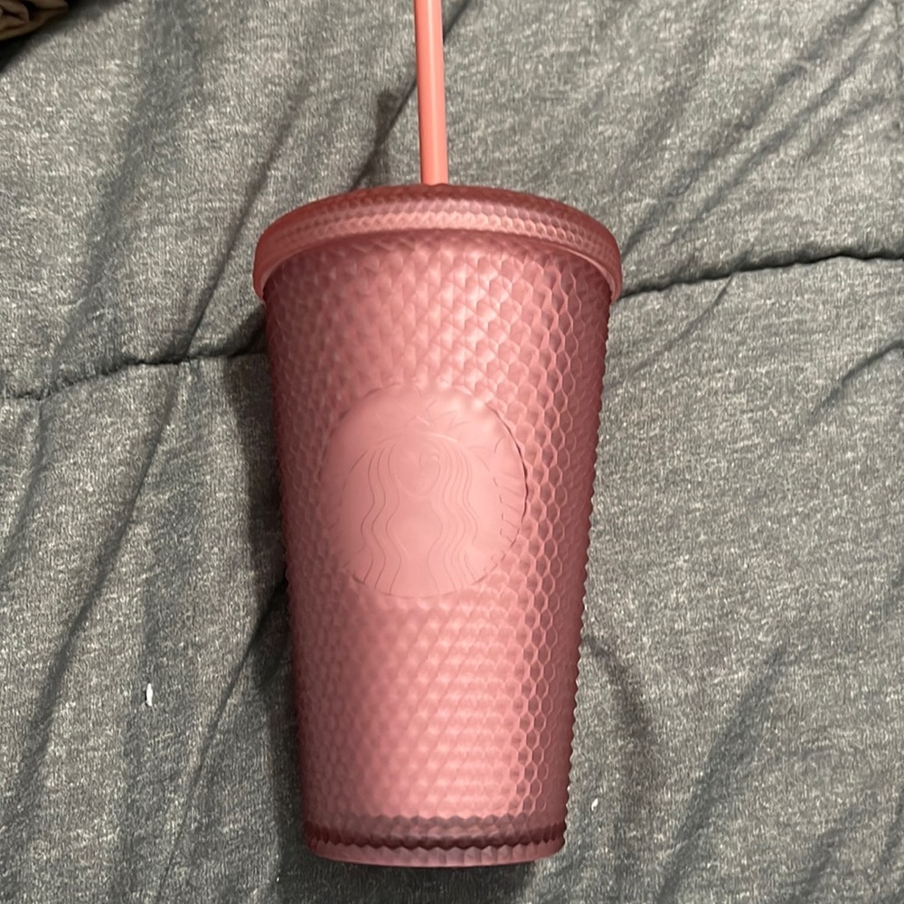 Starbucks soft touch pink studded cup